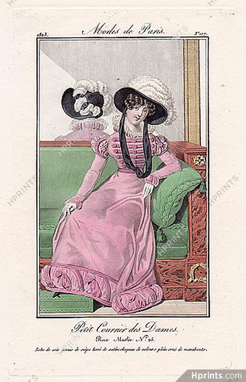 Petit Courrier des Dames 1823 Modes de Paris N°107