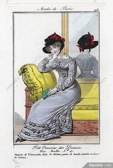 Petit Courrier des Dames 1823 Modes de Paris N°198