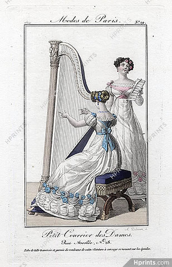 Petit Courrier des Dames 1822 Modes de Paris N°19