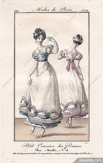 Petit Courrier des Dames 1822 Modes de Paris N°32
