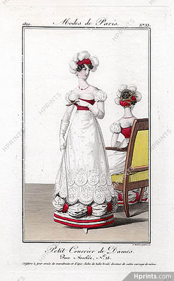 Petit Courrier des Dames 1822 Modes de Paris N°33
