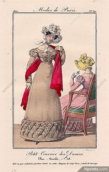 Petit Courrier des Dames 1822 Modes de Paris N°39