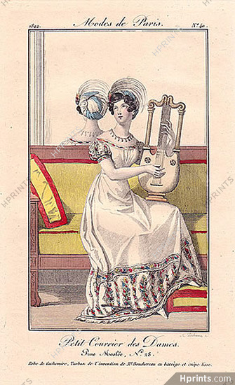 Petit Courrier des Dames 1822 Modes de Paris N°40