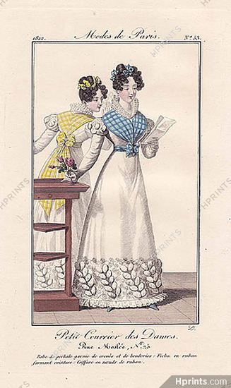 Petit Courrier des Dames 1822 Modes de Paris N°53