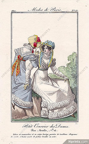 Petit Courrier des Dames 1822 Modes de Paris N°55