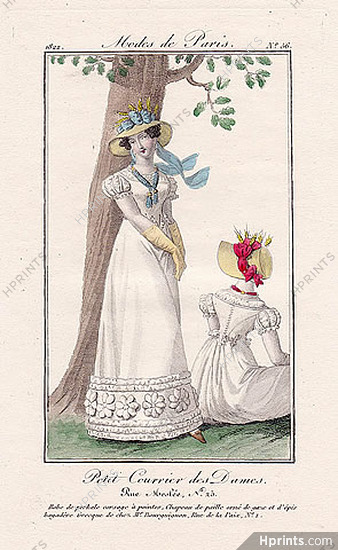 Petit Courrier des Dames 1822 Modes de Paris N°56