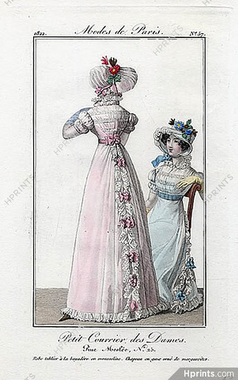 Petit Courrier des Dames 1822 Modes de Paris N°57