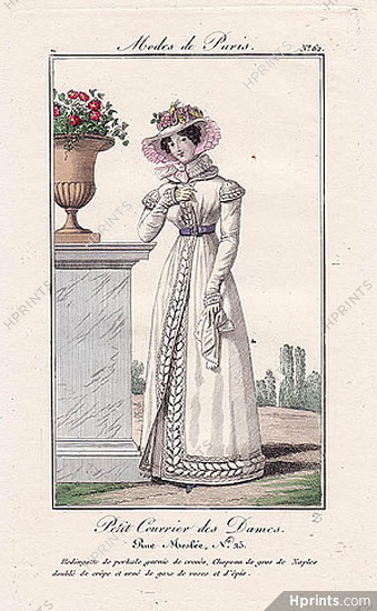 Petit Courrier des Dames 1822 Modes de Paris N°62