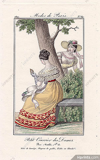 Petit Courrier des Dames 1822 Modes de Paris N°69