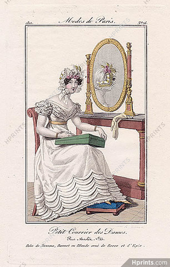 Petit Courrier des Dames 1822 Modes de Paris N°76