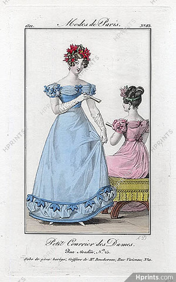 Petit Courrier des Dames 1822 Modes de Paris N°83