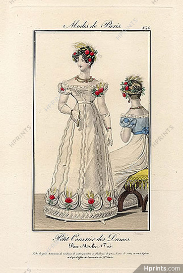 Petit Courrier des Dames 1822 Modes de Paris N°96