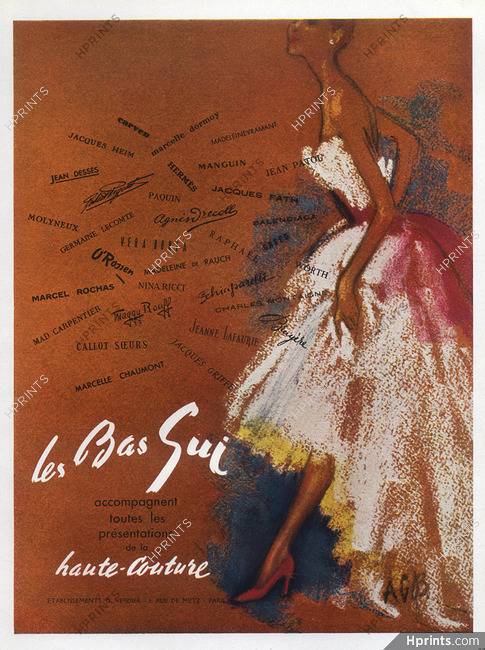Bas Gui (Stockings) 1950 Haute Couture Logos