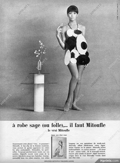 Mitoufle (Stockings) 1967 Tights Hosiery, Photo J.F Bauret