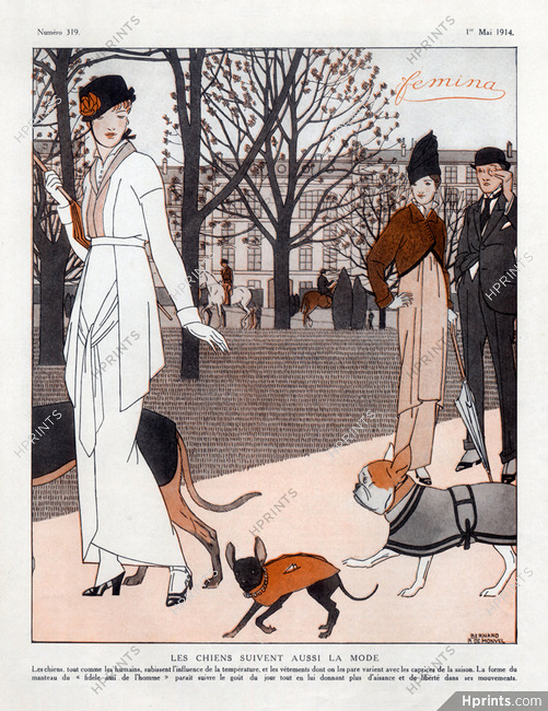 Bernard Boutet de Monvel 1914 French Bulldog, Fashion for Dogs, Elegant Parisienne