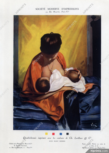 Vilà 1927 Jeune Maman Moderne, Feeding, Topless, Maternity