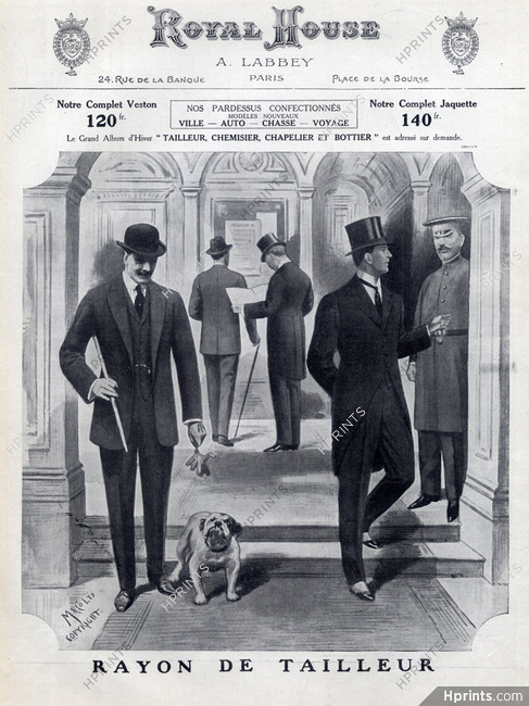 Royal House (Department Store) 1912 English Bulldog, Men's Clothing