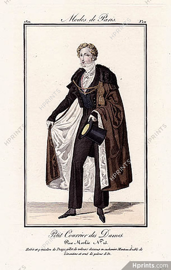 Petit Courrier des Dames 1822 Modes de Paris N°101 Dandy