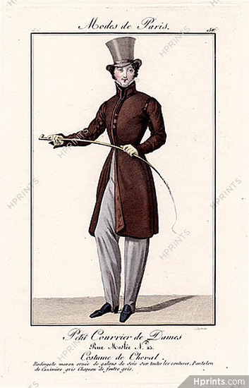 Petit Courrier des Dames 1823 Modes de Paris N°157 Dandy, Barrau Engraver