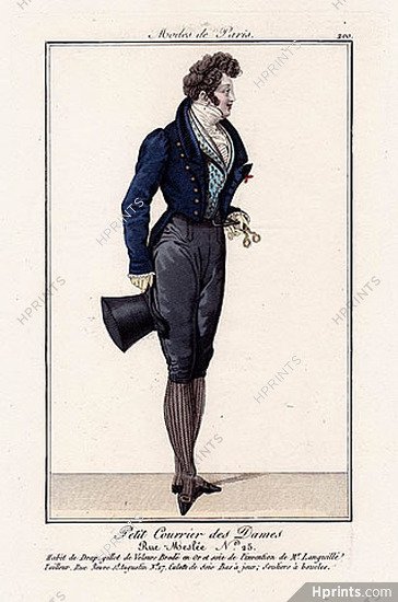 Petit Courrier des Dames 1823 Modes de Paris N°200 Dandy