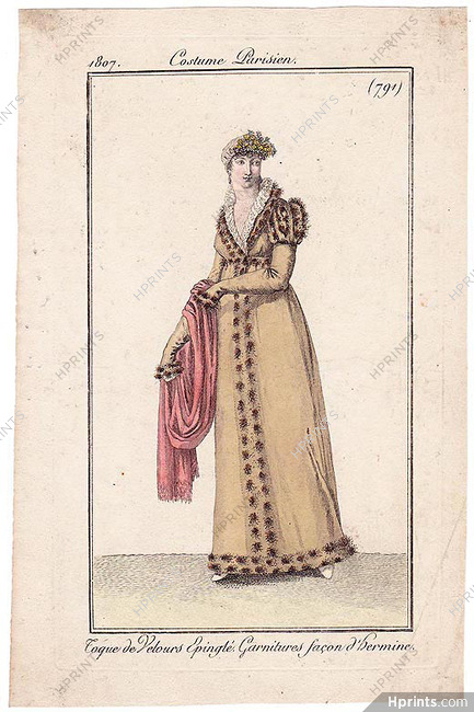 Le Journal des Dames et des Modes 1807 Costume Parisien N°791