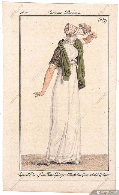Le Journal des Dames et des Modes 1807 Costume Parisien N°859