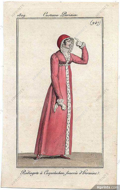 Le Journal des Dames et des Modes 1809 Costume Parisien N°947