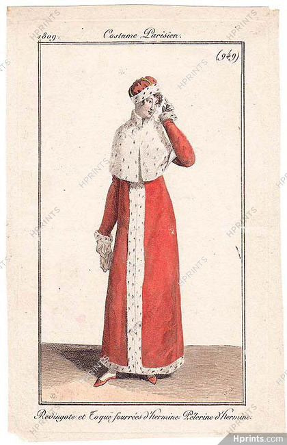 Le Journal des Dames et des Modes 1809 Costume Parisien N°949
