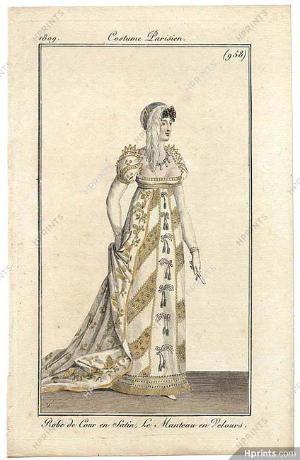 Le Journal des Dames et des Modes 1809 Costume Parisien N°958, Carl Vernet