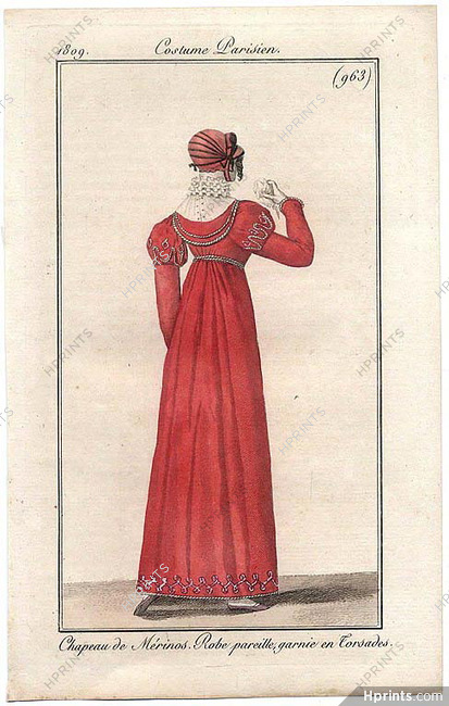 Le Journal des Dames et des Modes 1809 Costume Parisien N°963