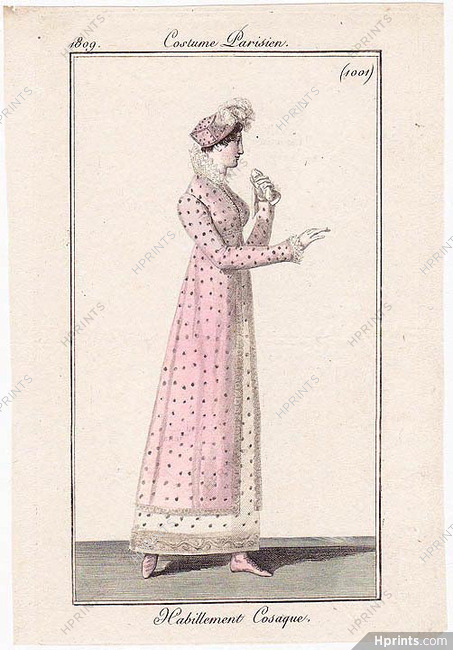 Le Journal des Dames et des Modes 1809 Costume Parisien N°1001
