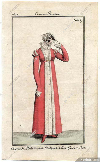Le Journal des Dames et des Modes 1809 Costume Parisien N°1024