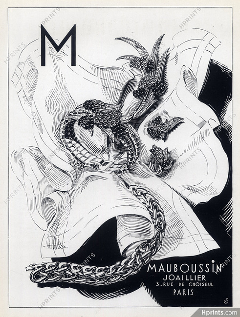 Mauboussin 1940 Bracelet, Brooch, Ring