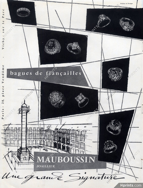 Mauboussin (Jewels) 1959 Engagement Rings, Place Vendôme