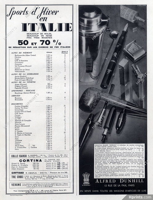 Alfred Dunhill 1933 Shaker, Lighter, Cigarette Holder, Pen, Watche...