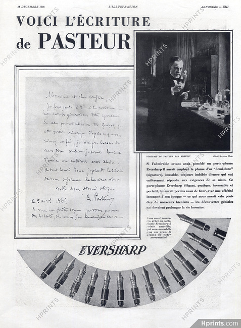 Eversharp (Pens) 1930 Portrait Pasteur Edefelt, Autograph
