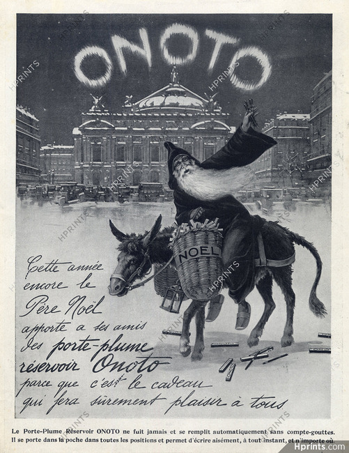 Onoto (Pens) 1910 Santa, Christmas, Opéra Garnier