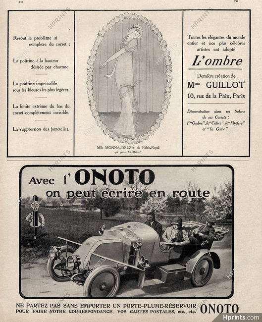 Onoto (Pens) & Corset Guillot, Monna Delza 1911
