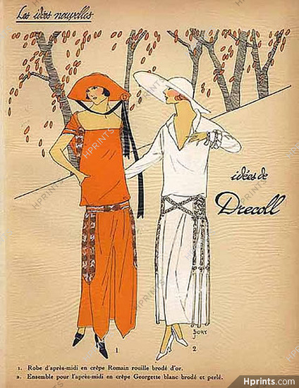 1923 Drecoll ''Les Idees Nouvelles de la Mode'' Pochoir Art Deco ''Tres Parisien''
