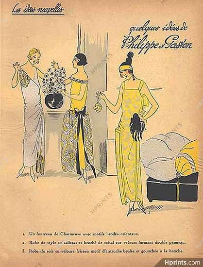1923 Philippe et Gaston ''Les Idees Nouvelles de la Mode'' Fashion Art Deco Pochoir ''Tres Parisien''