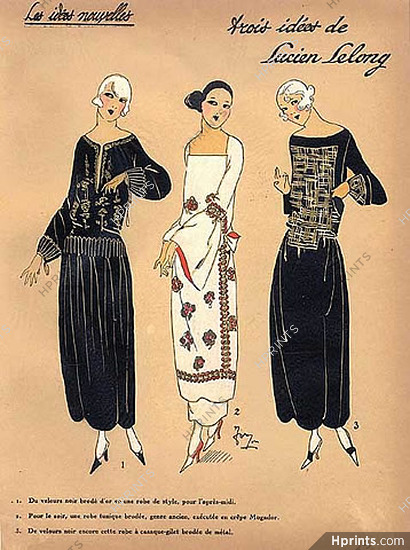1923 Lucien Lelong ''Les Idees Nouvelles de la Mode'' Fashion Art Deco Pochoir ''Tres Parisien''