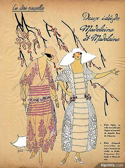 1923 Madeleine et Madeleine ''Les Idees Nouvelles de la Mode'' Fashion Art Deco Pochoir ''Tres Parisien''