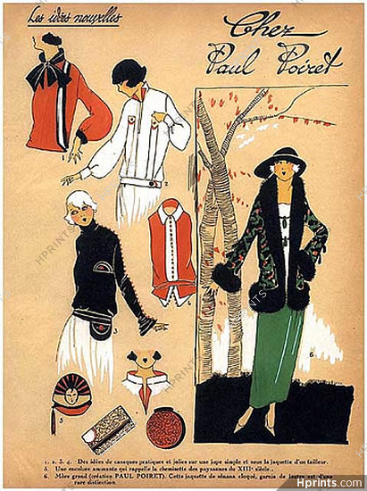 1923 Paul Poiret ''Les Idees Nouvelles de la Mode'' Fashion Art Deco Pochoir ''Tres Parisien''