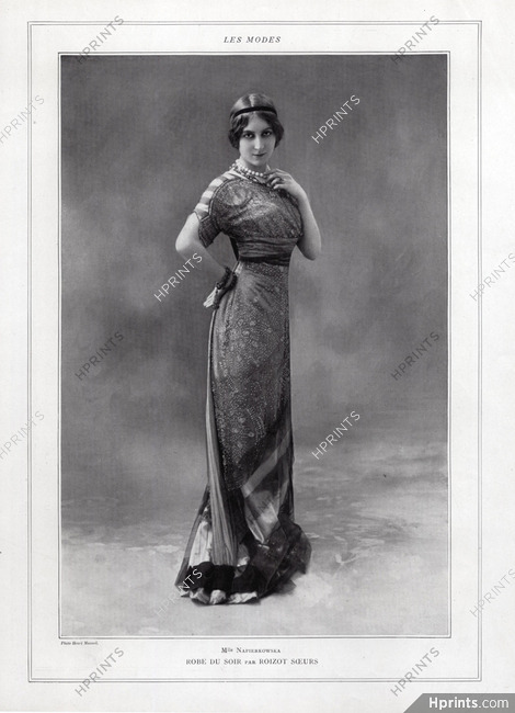 Napierkowska 1911 Roizot Soeurs, Evening Gown, Photo Manuel Frères