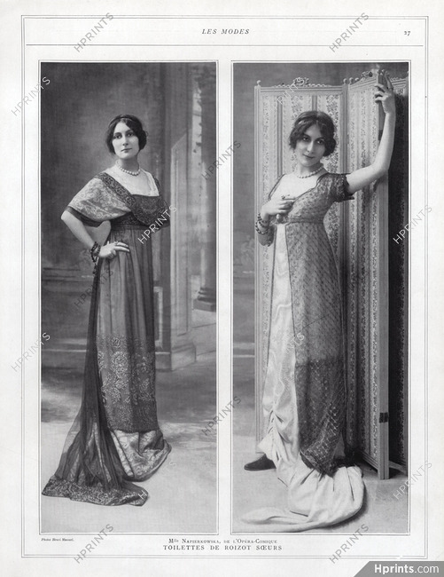 Napierkowska 1911 Roizot Soeurs, Evening Gown, Photo Manuel Frères
