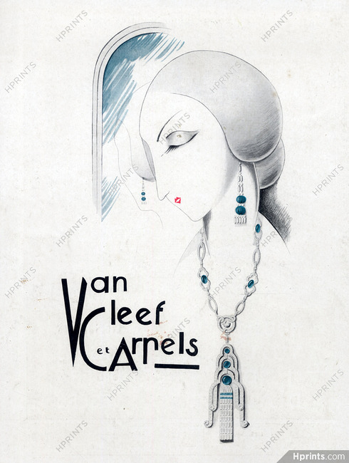 Van Cleef & Arpels (Jewels) 1927 Necklace, Art Deco Style, René Sim Lacaze