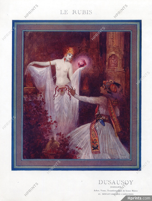 Dusausoy 1924 "Le Rubis" "The Ruby" Oriental Girl