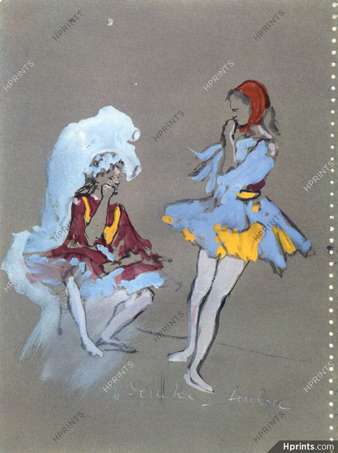 Christian Bérard 1954 Costume Designs, Morzatiana Ballet, Ballet