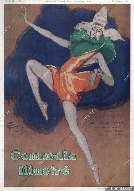 Jean-Gabriel Domergue 1921 Renée Tamary, Clown Costume