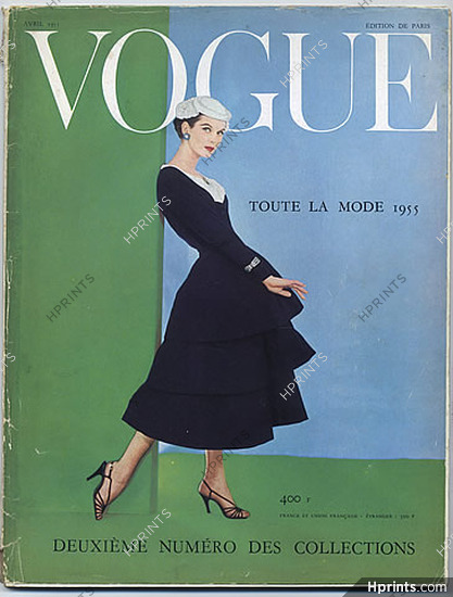 Vogue Paris 1955 April Collections Evening Gowns — Magazine